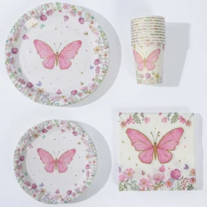 Dinnerware Set w/Butterfly Print